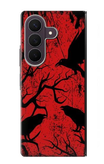 S3325 カラス黒い血の木 Crow Black Blood Tree Samsung Galaxy Z Fold 8 Ultra バックケース、フリップケース・カバー