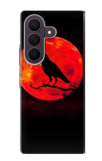 S3328 カラス赤い月 Crow Red Moon Samsung Galaxy Z Fold 8 Ultra バックケース、フリップケース・カバー
