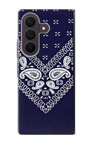 S3357 ネイビーブルーバンダナパターン Navy Blue Bandana Pattern Samsung Galaxy Z Fold 8 Ultra バックケース、フリップケース・カバー
