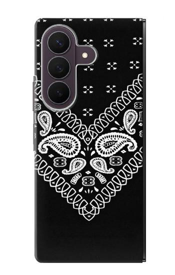 S3363 黒バンダナ Bandana Black Pattern Samsung Galaxy Z Fold 8 Ultra バックケース、フリップケース・カバー