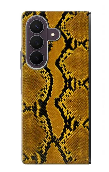 S3365 黄パイソンの皮膚 グラフィックプリント Yellow Python Skin Graphic Print Samsung Galaxy Z Fold 8 Ultra バックケース、フリップケース・カバー