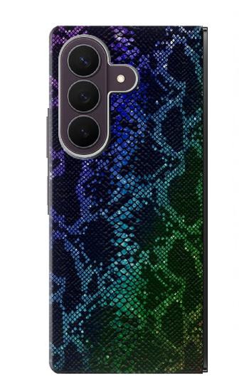 S3366 虹パイソンの皮膚 グラフィックプリント Rainbow Python Skin Graphic Print Samsung Galaxy Z Fold 8 Ultra バックケース、フリップケース・カバー