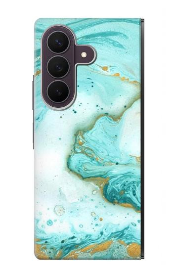 S3399 緑の大理石のグラフィックプリント Green Marble Graphic Print Samsung Galaxy Z Fold 8 Ultra バックケース、フリップケース・カバー