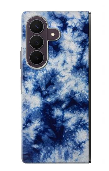 S3439 インディゴタイダイ Fabric Indigo Tie Dye Samsung Galaxy Z Fold 8 Ultra バックケース、フリップケース・カバー