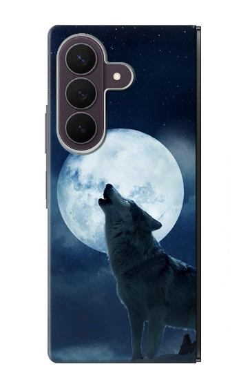 S3693 グリムホワイトウルフ満月 Grim White Wolf Full Moon Samsung Galaxy Z Fold 8 Ultra バックケース、フリップケース・カバー