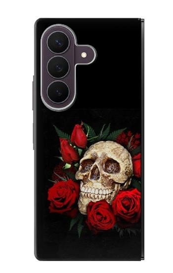 S3753 ダークゴシックゴススカルローズ Dark Gothic Goth Skull Roses Samsung Galaxy Z Fold 8 Ultra バックケース、フリップケース・カバー