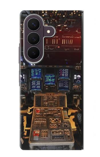 S3836 飛行機のコックピット Airplane Cockpit Samsung Galaxy Z Fold 8 Ultra バックケース、フリップケース・カバー