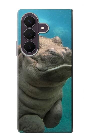 S3871 かわいい赤ちゃんカバ カバ Cute Baby Hippo Hippopotamus Samsung Galaxy Z Fold 8 Ultra バックケース、フリップケース・カバー