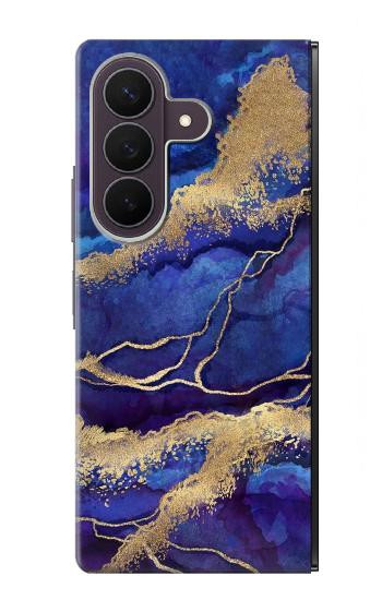 S3906 ネイビー ブルー パープル マーブル Navy Blue Purple Marble Samsung Galaxy Z Fold 8 Ultra バックケース、フリップケース・カバー