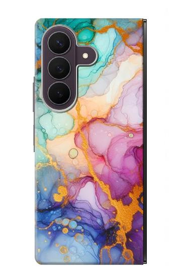 S4001 マルチカラーの抽象画 ライラック エメラルド Multicolored Abstract Lilac Emerald Samsung Galaxy Z Fold 8 Ultra バックケース、フリップケース・カバー
