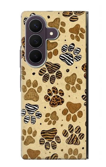 S4032 野生動物の足跡 Wild Animal Paw Foot Print Samsung Galaxy Z Fold 8 Ultra バックケース、フリップケース・カバー