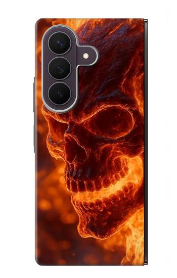 S4062 火の頭蓋骨 Fire Skull Samsung Galaxy Z Fold 8 Ultra バックケース、フリップケース・カバー