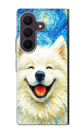 S4064 笑顔の犬 ゴッホの星月夜 Smile Dog Van Gogh Starry Night Samsung Galaxy Z Fold 8 Ultra バックケース、フリップケース・カバー