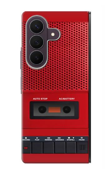 S4073 ヴィンテージの赤いカセットプレーヤーのグラフィック Vintage Red Cassette Player Graphic Samsung Galaxy Z Fold 8 Ultra バックケース、フリップケース・カバー