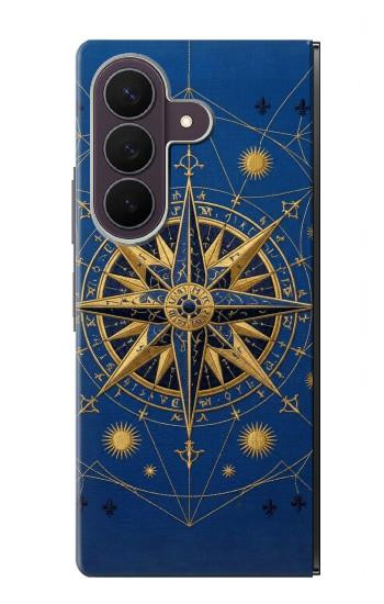 S4086 マリンコンパス柄 Nautical Compass Maritime Design Samsung Galaxy Z Fold 8 Ultra バックケース、フリップケース・カバー