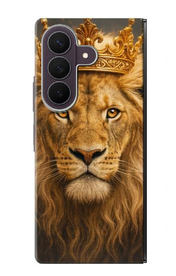 S4093 王冠ライオンアート Royal Lion Portrait Artwork Samsung Galaxy Z Fold 8 Ultra バックケース、フリップケース・カバー