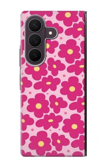 S4097 ピンク花柄 Pink Floral Seamless Pattern Design Samsung Galaxy Z Fold 8 Ultra バックケース、フリップケース・カバー
