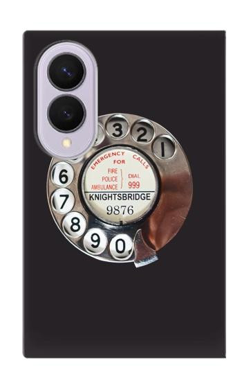 S0059 レトロなダイヤル式の電話ダイヤル Retro Rotary Phone Dial On Samsung Galaxy Z Fold 8 バックケース、フリップケース・カバー