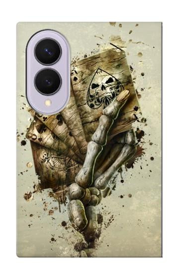 S0550 スカルカードポーカー Skull Card Poker Samsung Galaxy Z Fold 8 バックケース、フリップケース・カバー