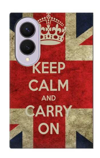 S0674 冷静に、戦い続けよ Keep Calm and Carry On Samsung Galaxy Z Fold 8 バックケース、フリップケース・カバー