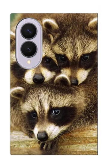 S0977 アライグマの赤ちゃん Baby Raccoons Samsung Galaxy Z Fold 8 バックケース、フリップケース・カバー