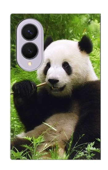 S1073 パンダは食べるのが楽しみ Panda Enjoy Eating Samsung Galaxy Z Fold 8 バックケース、フリップケース・カバー