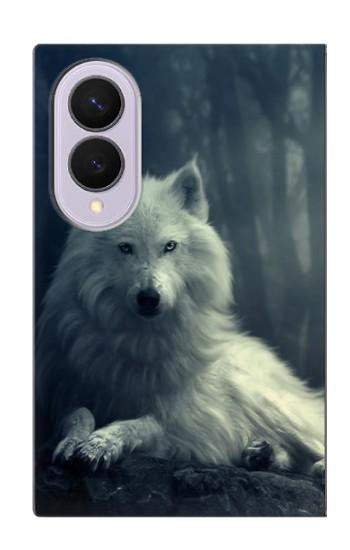 S1516 ホワイトウルフ White Wolf Samsung Galaxy Z Fold 8 バックケース、フリップケース・カバー