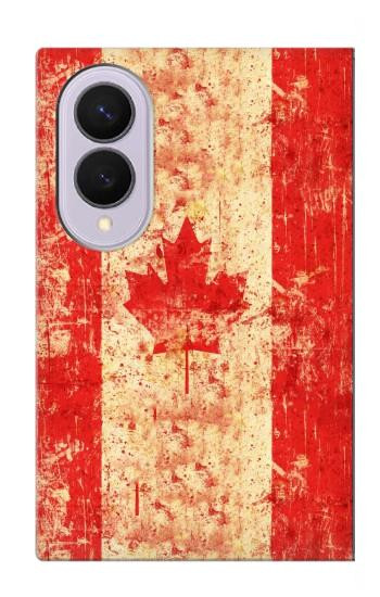 S1603 カナダの国旗ヴィンテージ Canada Flag Old Vintage Samsung Galaxy Z Fold 8 バックケース、フリップケース・カバー