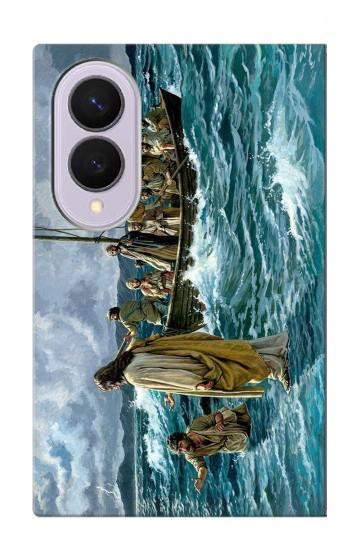 S1722 海の上を歩くイエス Jesus Walk on The Sea Samsung Galaxy Z Fold 8 バックケース、フリップケース・カバー