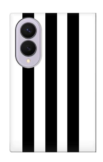 S2297 黒と白の縦縞 Black and White Vertical Stripes Samsung Galaxy Z Fold 8 バックケース、フリップケース・カバー