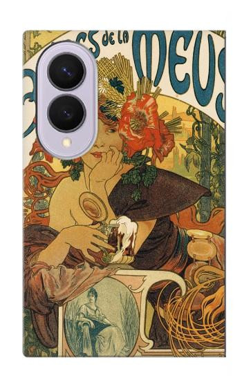S2740 アルフォンス・ミュシャ Alphonse Mucha Bieres De La Muse Samsung Galaxy Z Fold 8 バックケース、フリップケース・カバー