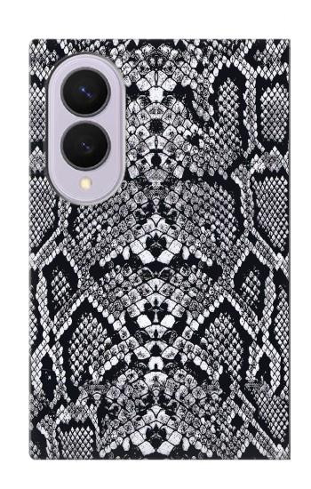 S2855 ラトルスネークスキン グラフィックプリント White Rattle Snake Skin Graphic Printed Samsung Galaxy Z Fold 8 バックケース、フリップケース・カバー
