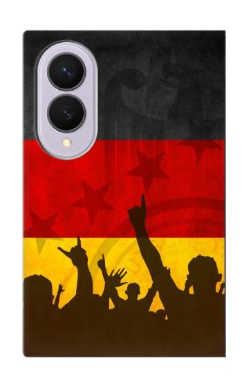 S2966 ドイツサッカー Germany Football Soccer Flag Samsung Galaxy Z Fold 8 バックケース、フリップケース・カバー