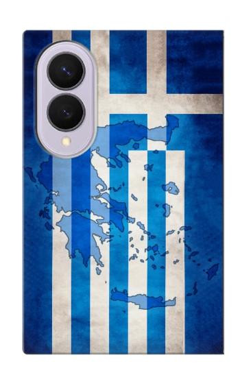 S2970 ギリシャサッカー Greece Map Football Soccer Flag Samsung Galaxy Z Fold 8 バックケース、フリップケース・カバー