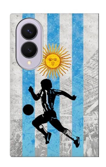S2977 アルゼンチンサッカー Argentina Football Soccer Flag Samsung Galaxy Z Fold 8 バックケース、フリップケース・カバー