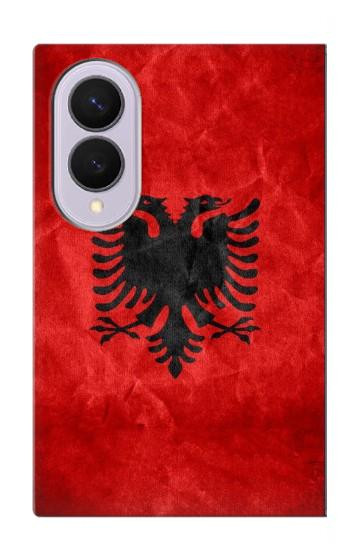 S2982 アルバニアサッカー Albania Football Soccer Red Flag Samsung Galaxy Z Fold 8 バックケース、フリップケース・カバー