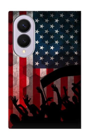S2989 アメリカサッカー USA American Football Soccer Flag Samsung Galaxy Z Fold 8 バックケース、フリップケース・カバー