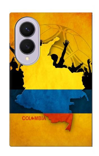 S2996 コロンビアサッカー Colombia Football Soccer Map Flag Samsung Galaxy Z Fold 8 バックケース、フリップケース・カバー