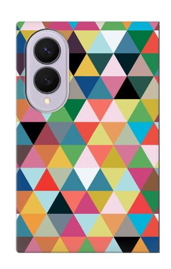 S3049 三角形の鮮やかな色 Triangles Vibrant Colors Samsung Galaxy Z Fold 8 バックケース、フリップケース・カバー