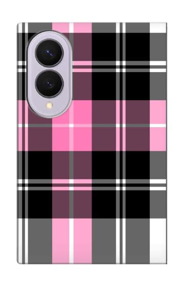 S3091 ピンクの模様のパターン Pink Plaid Pattern Samsung Galaxy Z Fold 8 バックケース、フリップケース・カバー