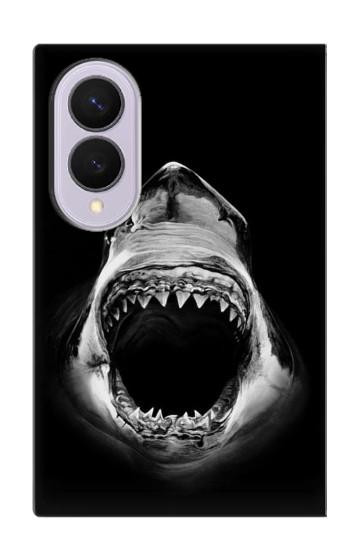 S3100 白のサメ Great White Shark Samsung Galaxy Z Fold 8 バックケース、フリップケース・カバー