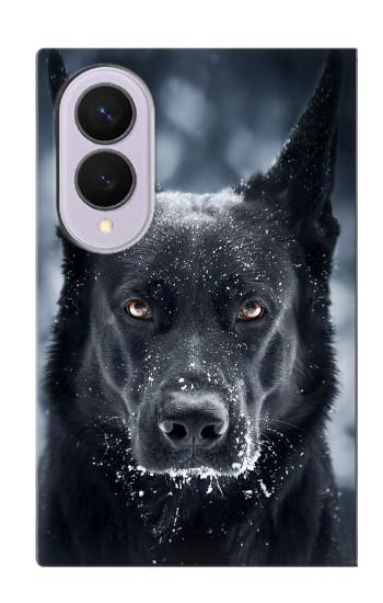 S3168 ドイツのシェパード・ブラック・ドッグ German Shepherd Black Dog Samsung Galaxy Z Fold 8 バックケース、フリップケース・カバー