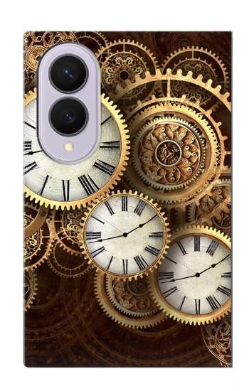 S3172 金時計 Gold Clock Live Samsung Galaxy Z Fold 8 バックケース、フリップケース・カバー