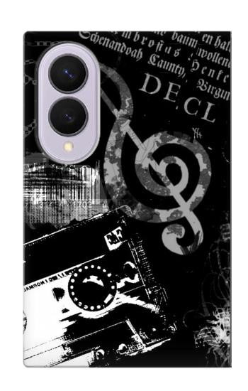 S3197 音楽・カセット・ノート Music Cassette Note Samsung Galaxy Z Fold 8 バックケース、フリップケース・カバー