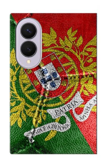 S3300 ポルトガルの旗ビンテージフットボールのグラフィック Portugal Flag Vintage Football Graphic Samsung Galaxy Z Fold 8 バックケース、フリップケース・カバー