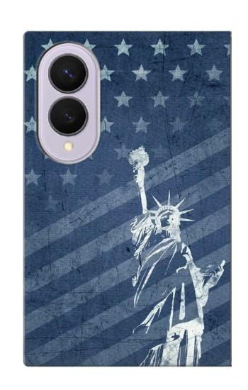 S3450 米国旗の自由の女神 US Flag Liberty Statue Samsung Galaxy Z Fold 8 バックケース、フリップケース・カバー