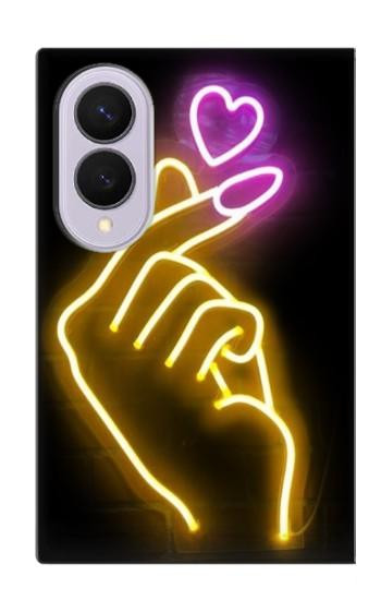 S3512 かわいいミニハート Cute Mini Heart Neon Graphic Samsung Galaxy Z Fold 8 バックケース、フリップケース・カバー