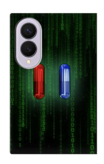 S3816 赤い丸薬青い丸薬カプセル Red Pill Blue Pill Capsule Samsung Galaxy Z Fold 8 バックケース、フリップケース・カバー