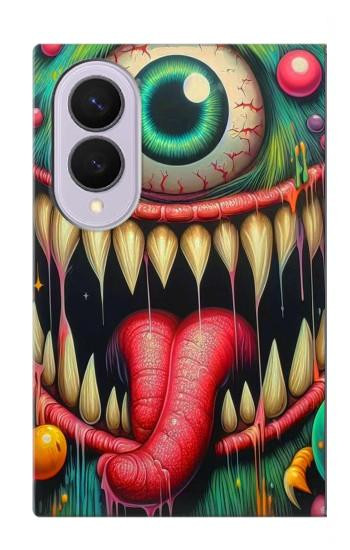S4000 モンスターのグラフィティ ウォールアート Monster Graffiti Wall Art Samsung Galaxy Z Fold 8 バックケース、フリップケース・カバー