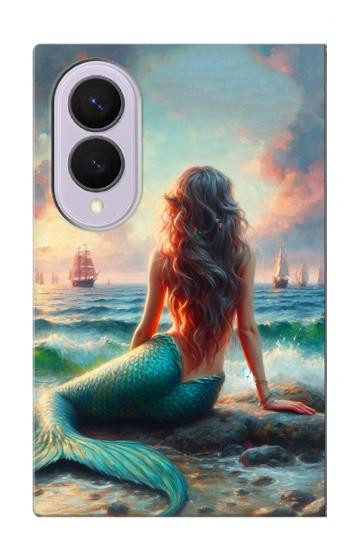 S4006 油絵 人魚 Oil Painting Mermaid Samsung Galaxy Z Fold 8 バックケース、フリップケース・カバー